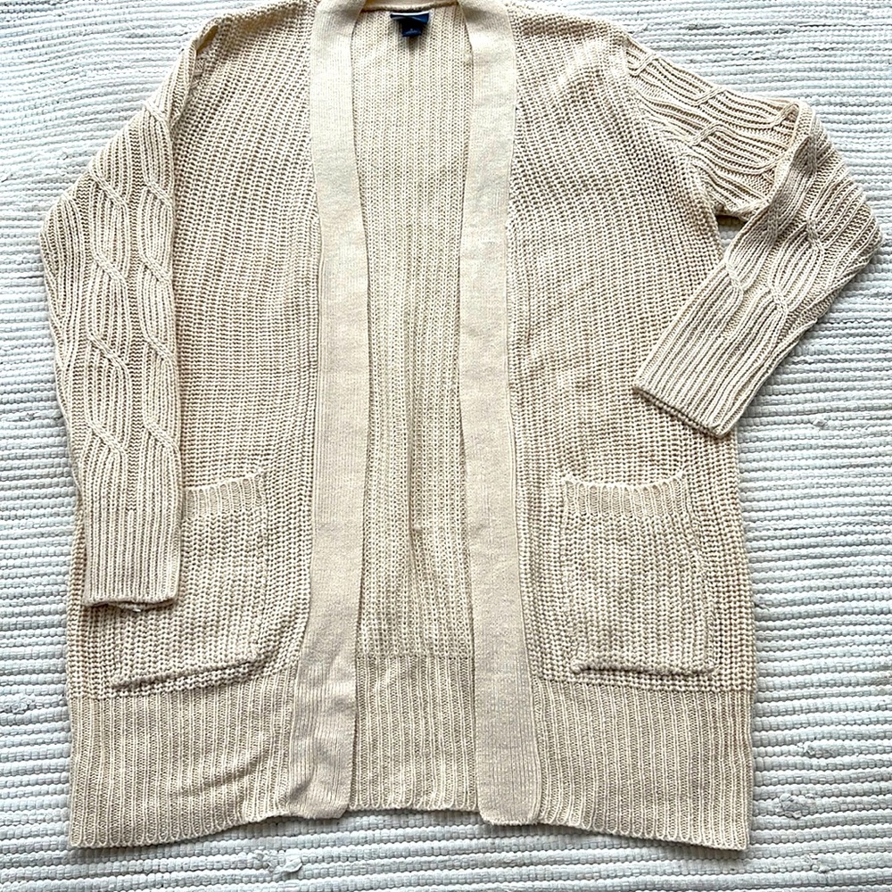 Daytrip Small Cream Open Grandpa Sweater Cardigan